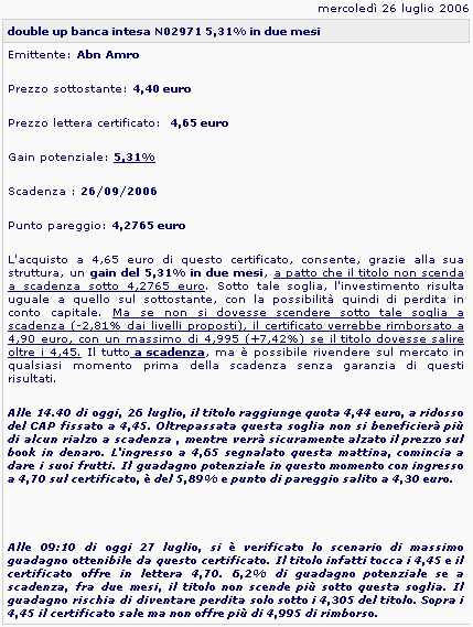 Titolo banca intesa oggi sale